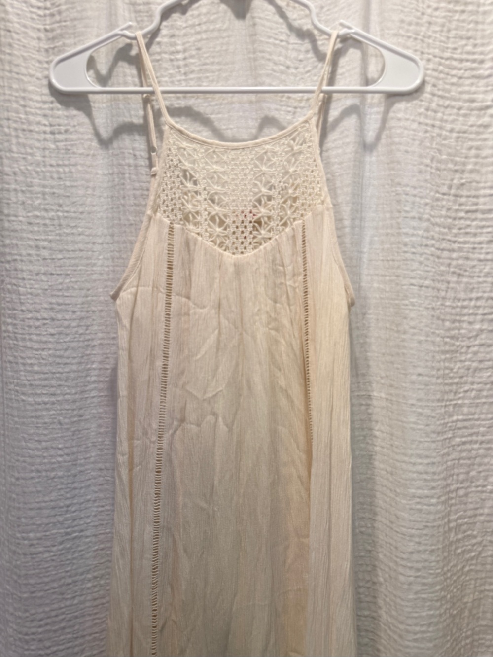 Mossimo Cream Crochet High Neck Halter Maxi Dress - Picture 2 of 8